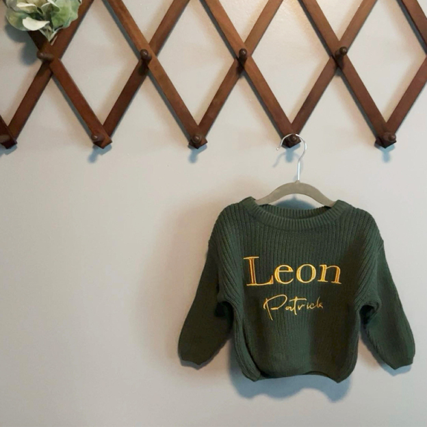 Personalized Embroidered Name Baby Sweater | CWBaby329
