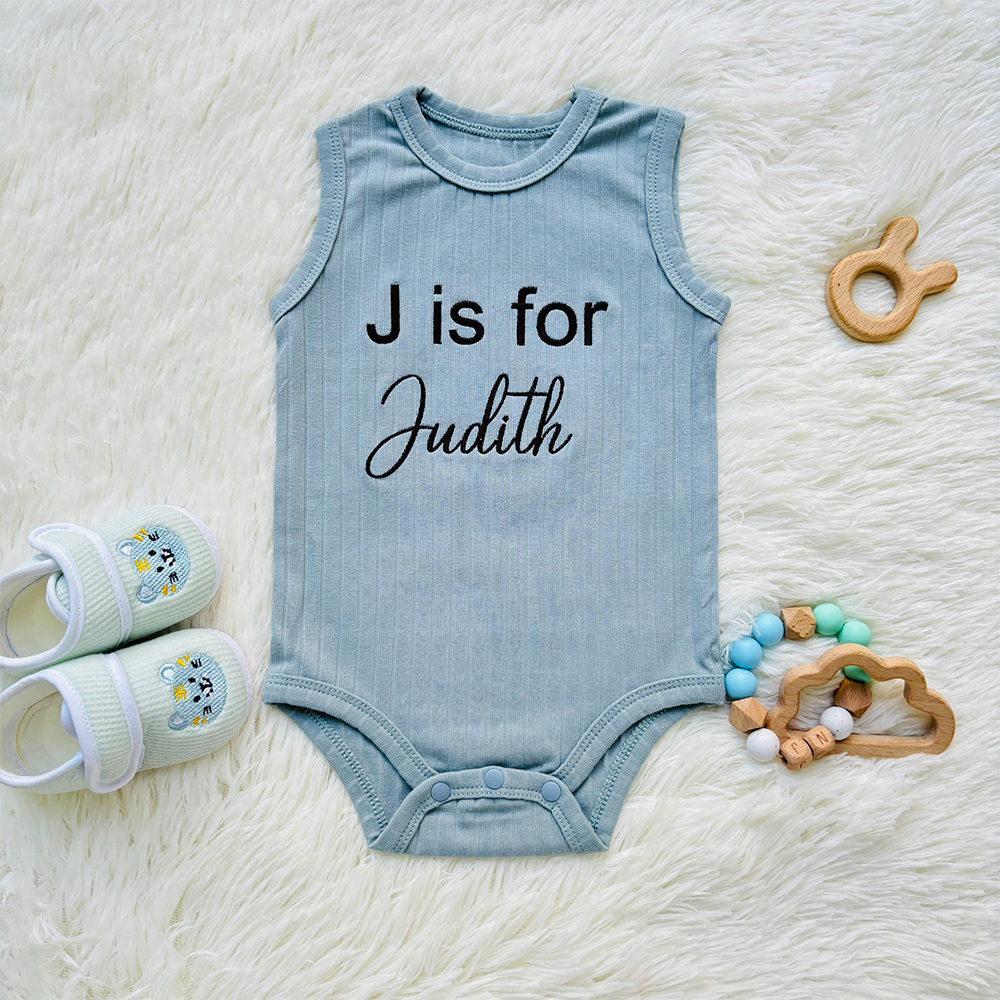 Personalized Embroidered Baby Summer Cool Breathable Romper | CWBaby264