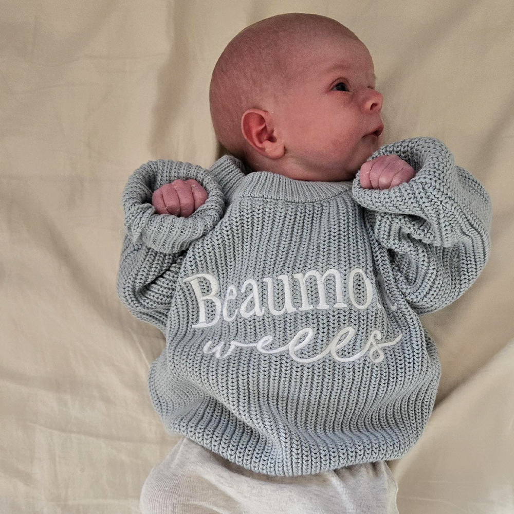 Personalized Embroidered Name Baby Sweater | CWBaby329