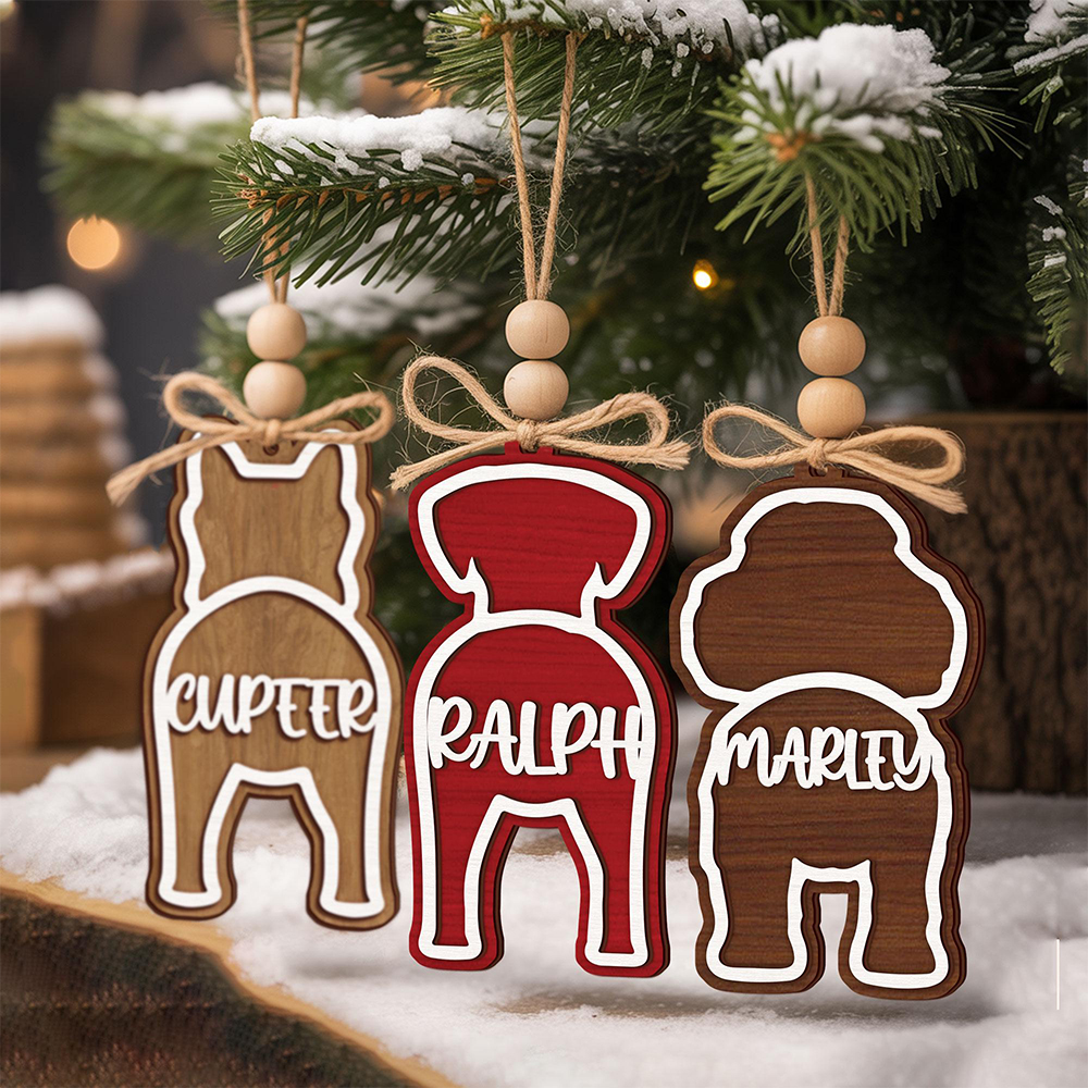 Personalized Dog Christmas Wooden Ornaments | BKPet249
