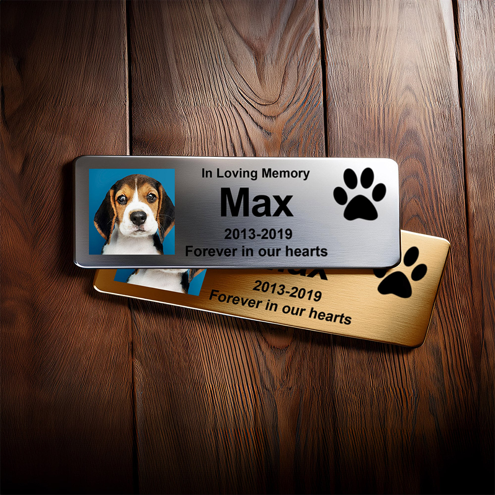 Personalized Stainless Steel Pet & Loved One Memorial Badge | BKPet222