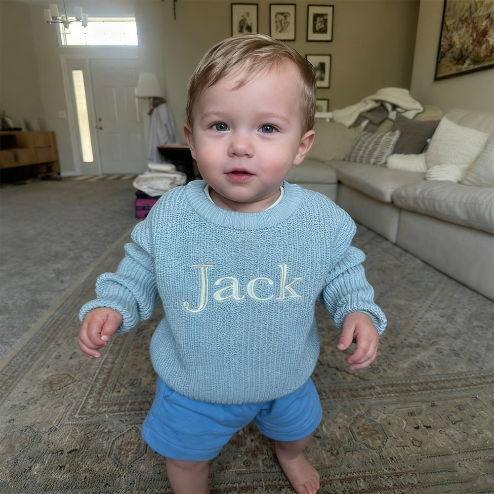 Personalized Embroidered Name Baby Sweater | CWBaby329