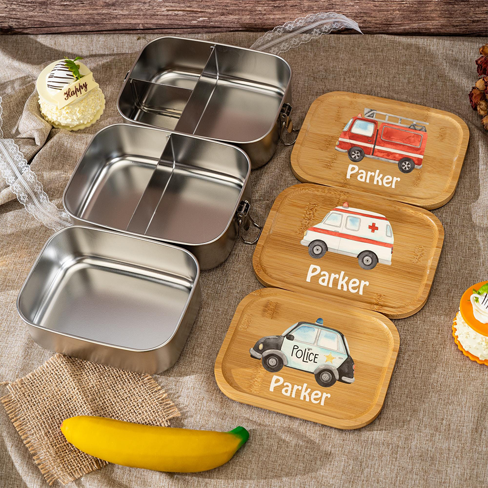 Personalized Wooden Children's Stainless Lunch Box | CWToy134