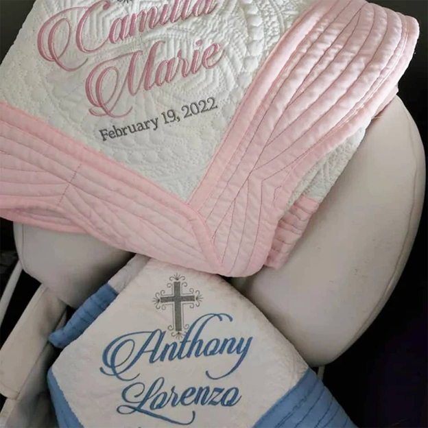 Personalized Embroidered Baptism Gift Blanket | CWBaby266