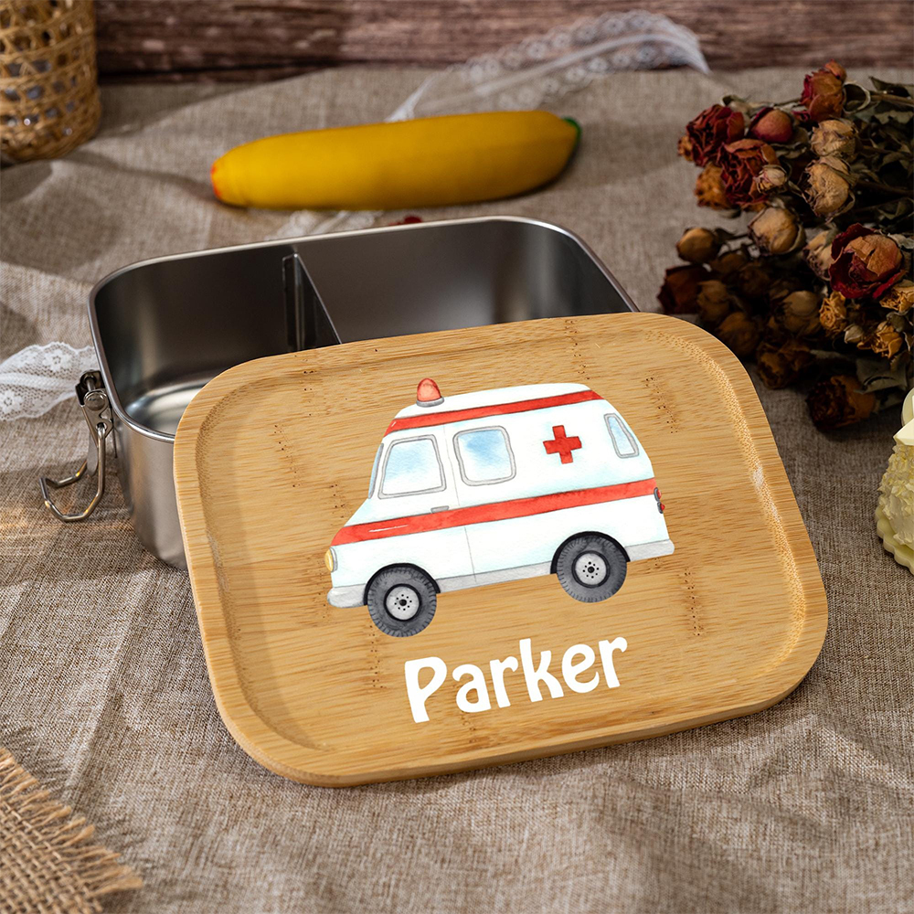 Personalized Wooden Children's Stainless Lunch Box | CWToy134