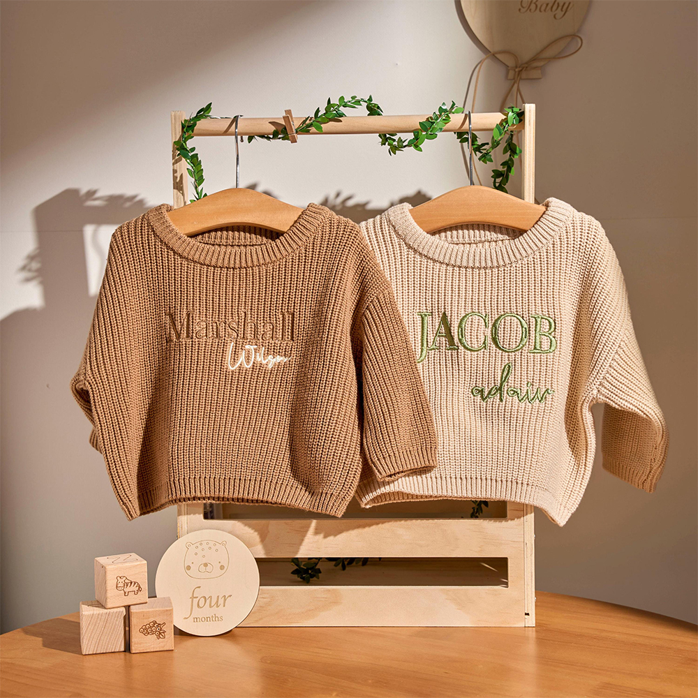 Personalized Embroidered Name Baby Sweater | CWBaby329