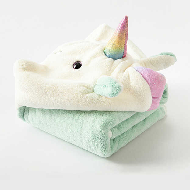 Personalized Embroidery Unicorn Hooded Baby Towel | CWBaby280