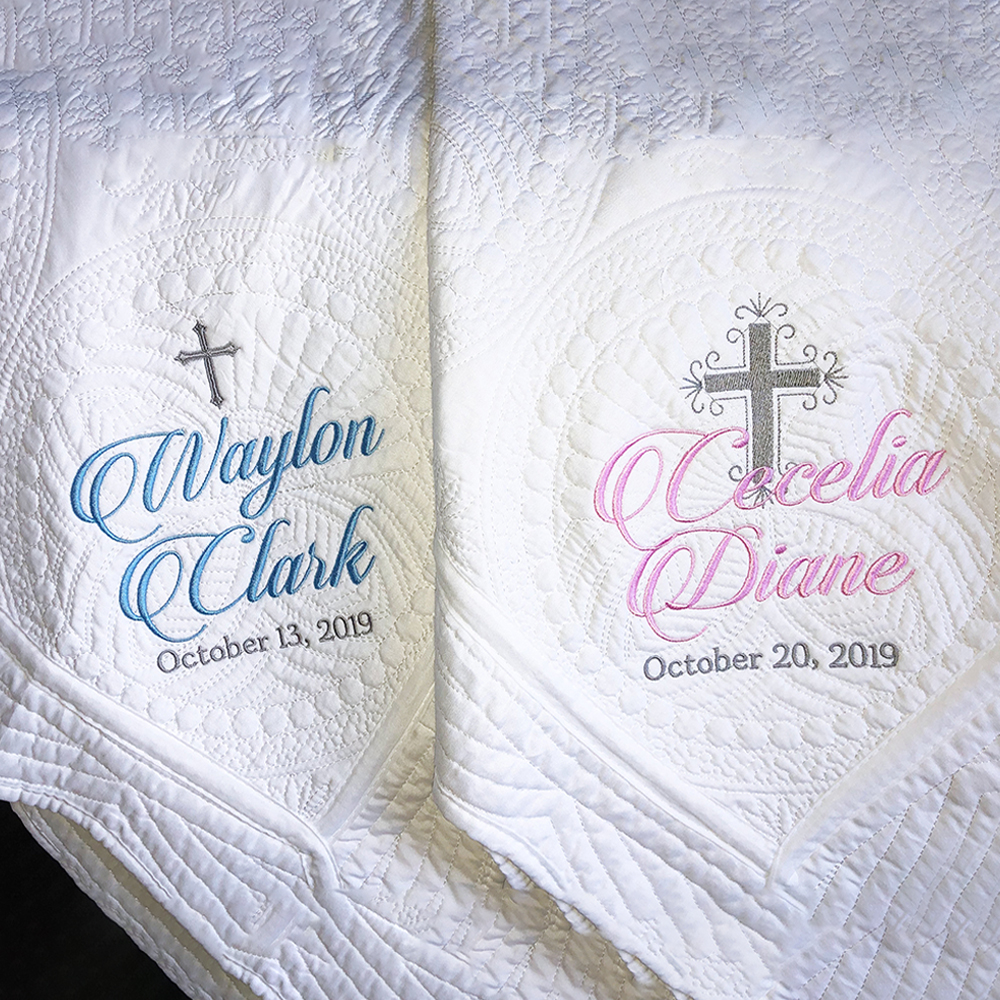 Personalized Embroidered Baptism Gift Blanket | CWBaby266