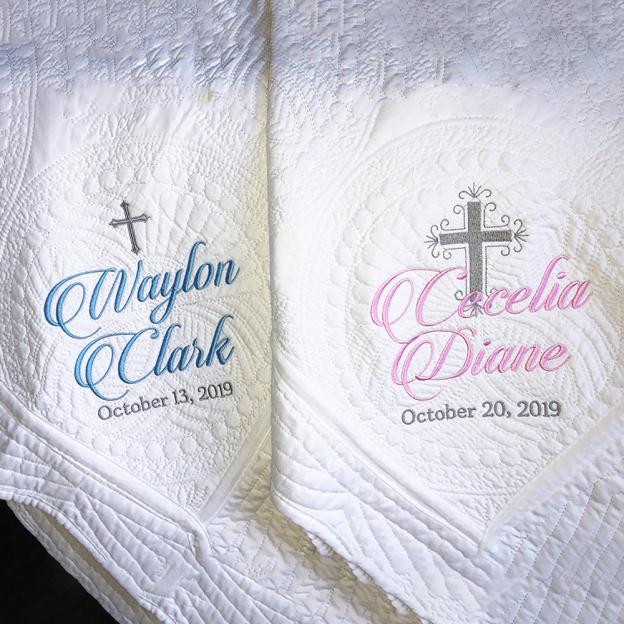 Personalized Embroidered Baptism Gift Blanket | CWBaby266