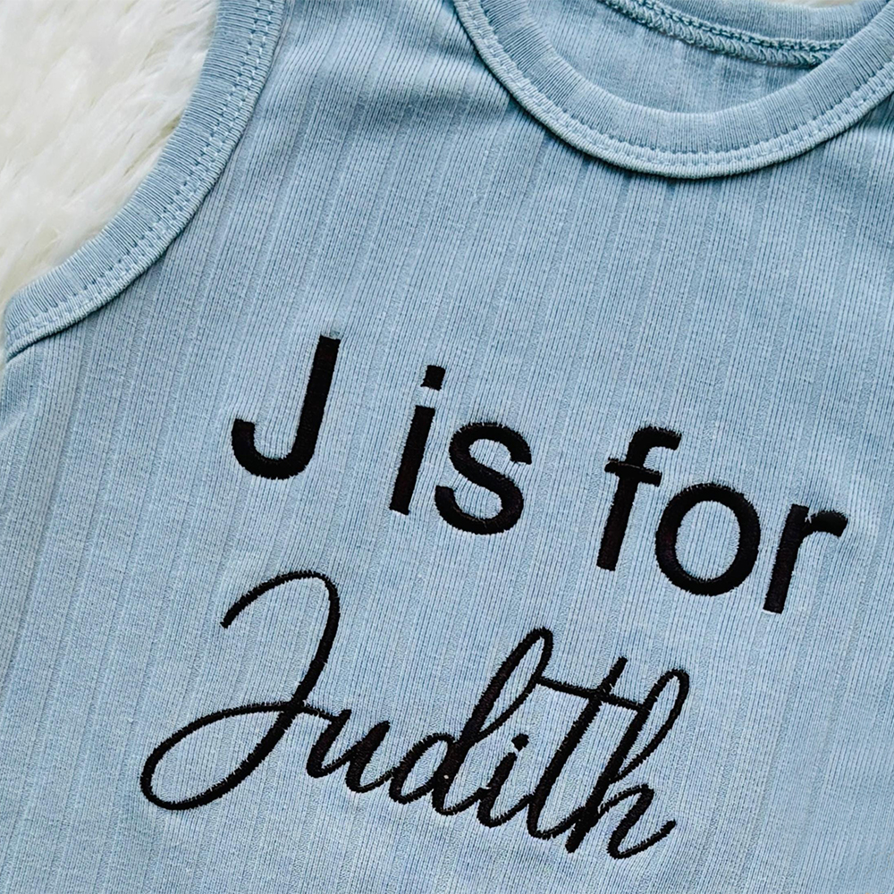 Personalized Embroidered Baby Summer Cool Breathable Romper | CWBaby264