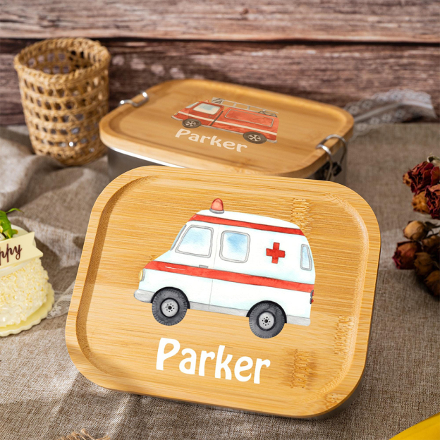 Personalized Wooden Children's Stainless Lunch Box | CWToy134