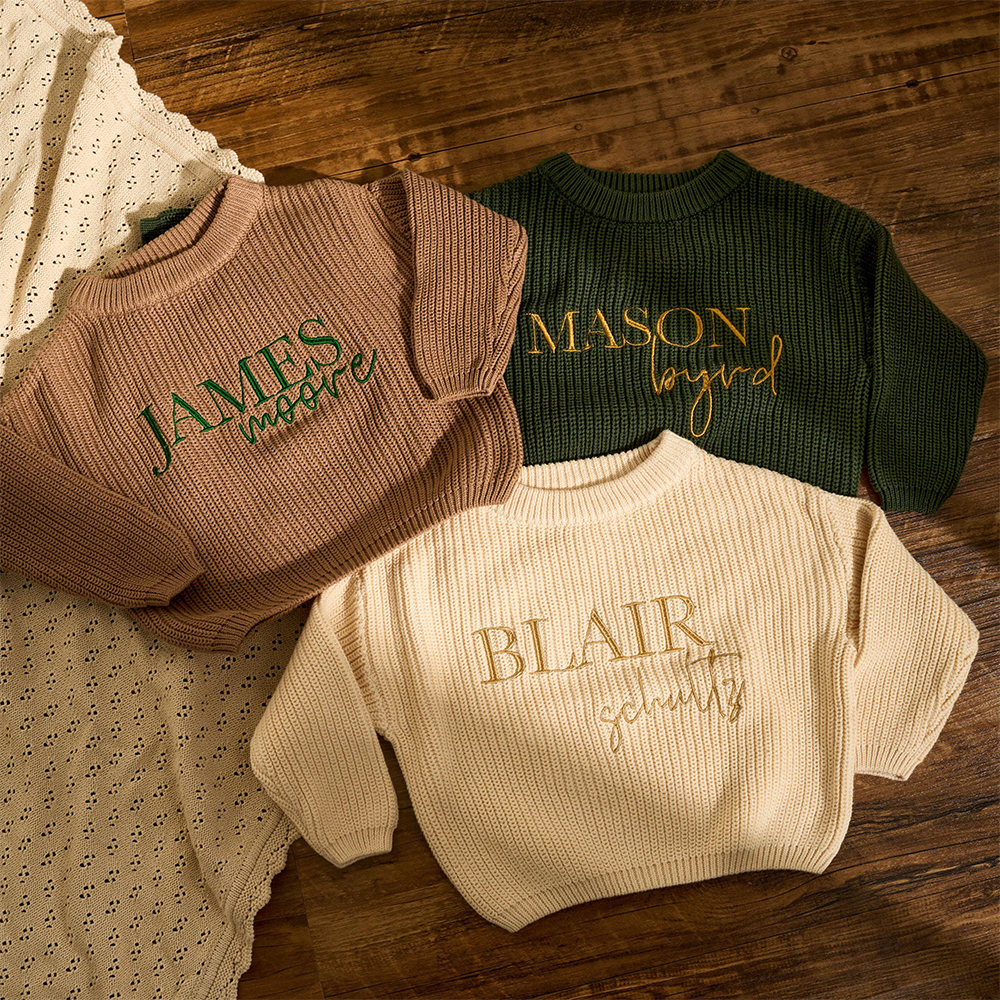 Personalized Embroidered Name Baby Sweater | CWBaby329