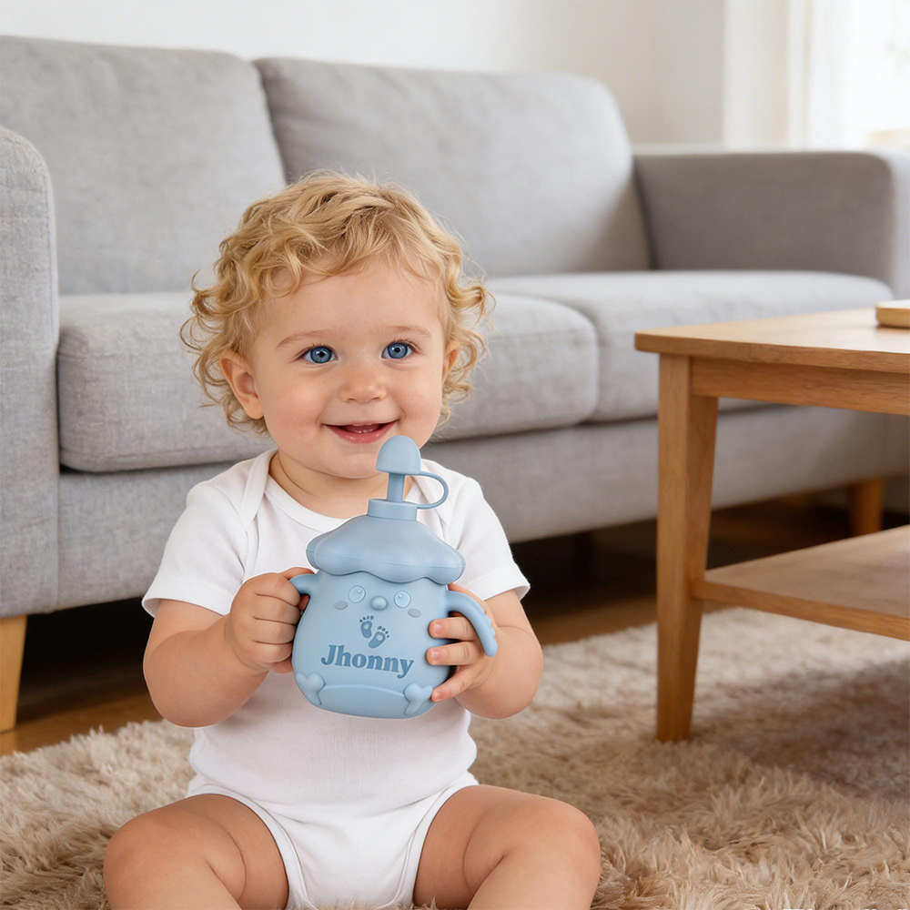 Personalised Baby Food Grade Sippy Silicone Cup | CWBaby450