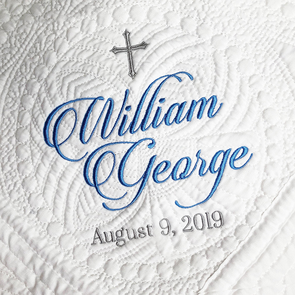 Personalized Embroidered Baptism Gift Blanket | CWBaby266