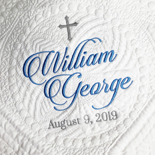 Personalized Embroidered Baptism Gift Blanket | CWBaby266