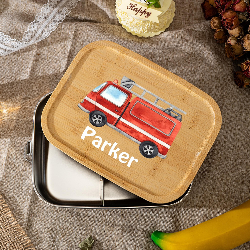 Personalized Wooden Children's Stainless Lunch Box | CWToy134