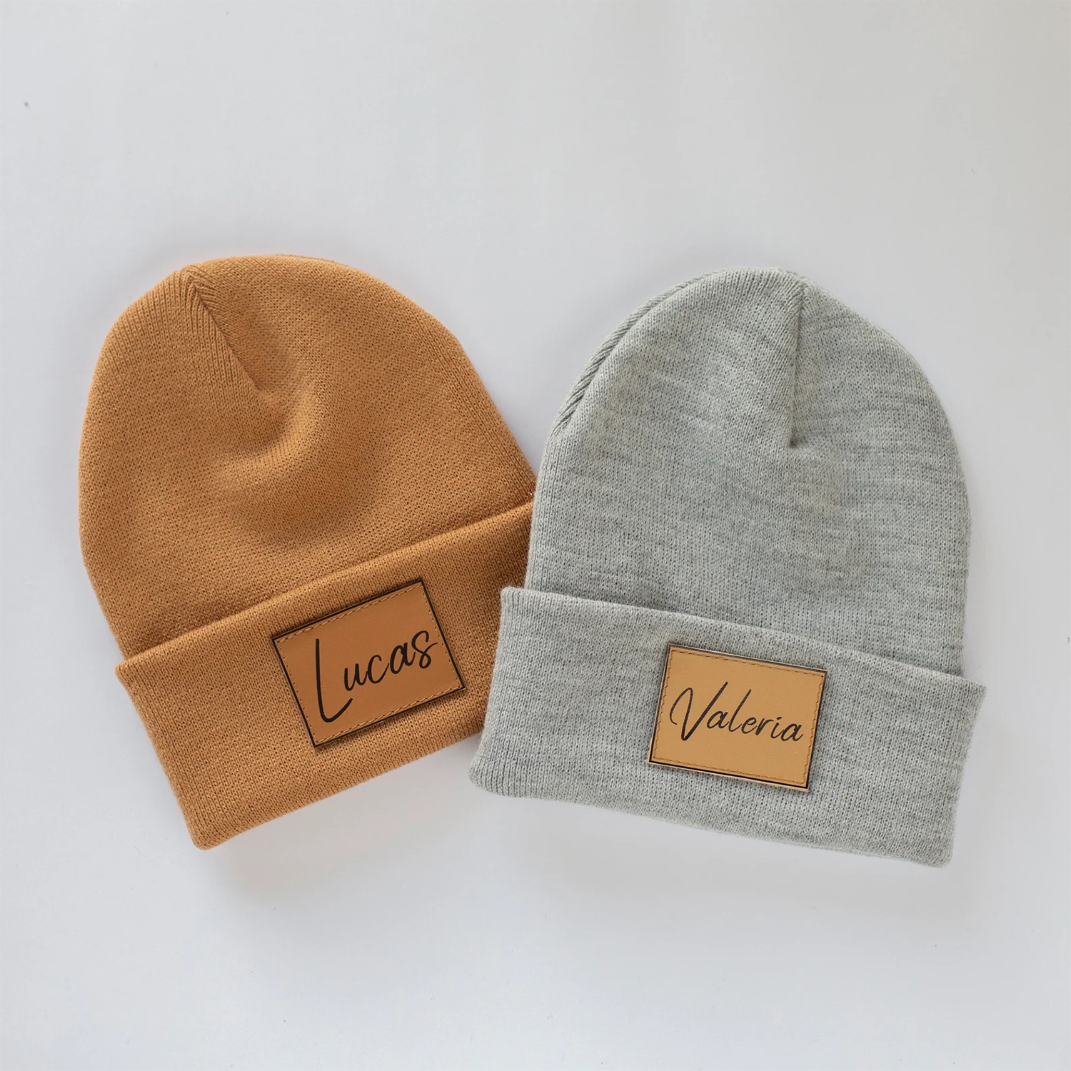 Personalized Leather Patch Beanie for Comfort & Unique | HSKid37