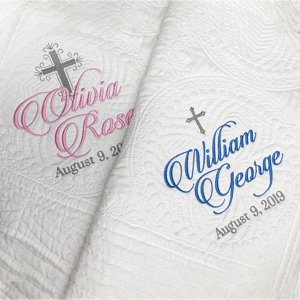 Personalized Embroidered Baptism Gift Blanket | CWBaby266