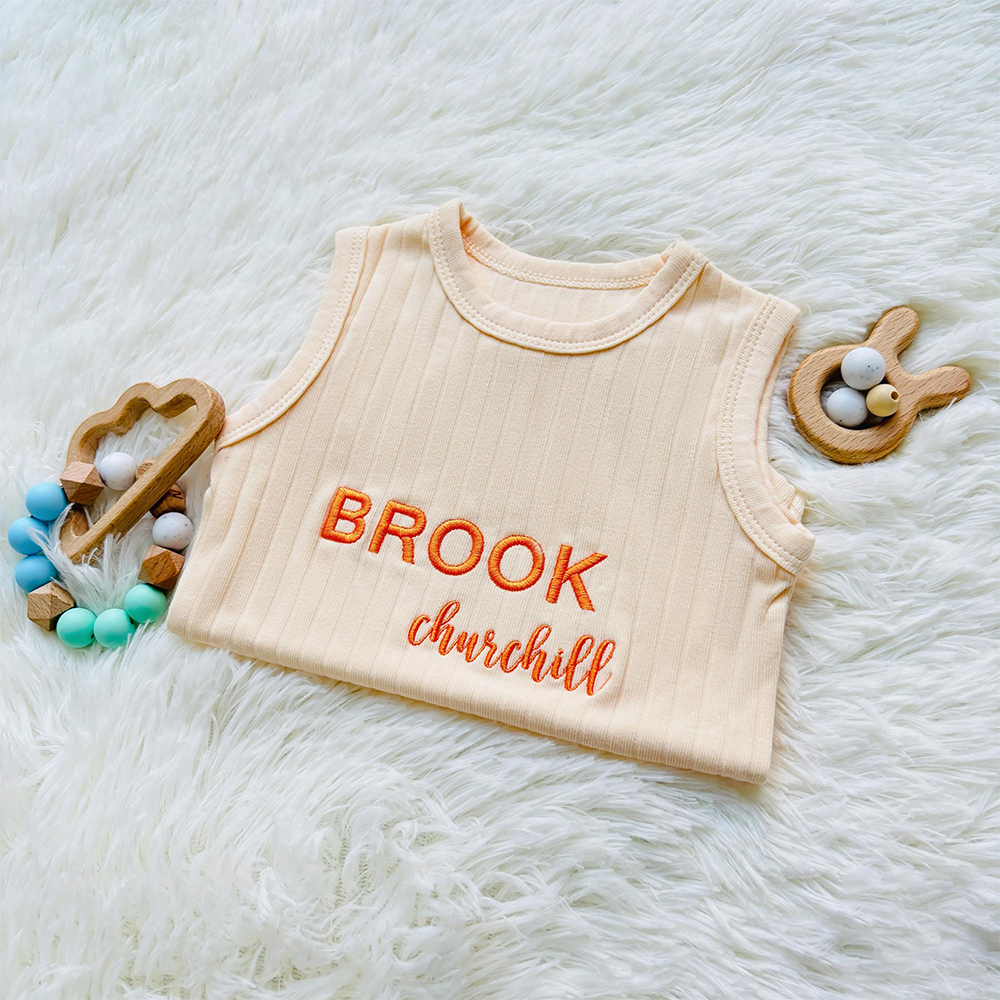 Personalized Embroidered Baby Summer Cool Breathable Romper | CWBaby264