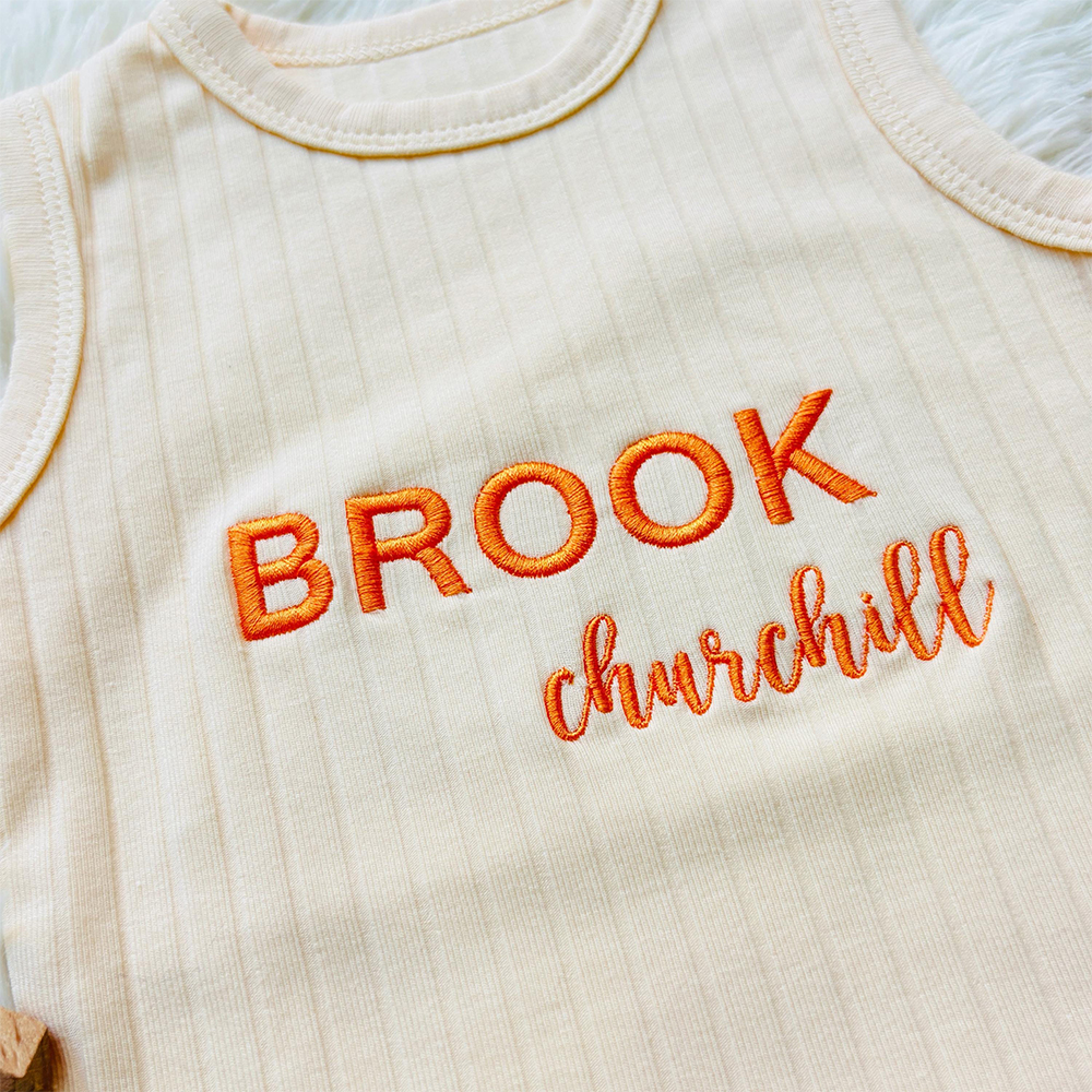 Personalized Embroidered Baby Summer Cool Breathable Romper | CWBaby264