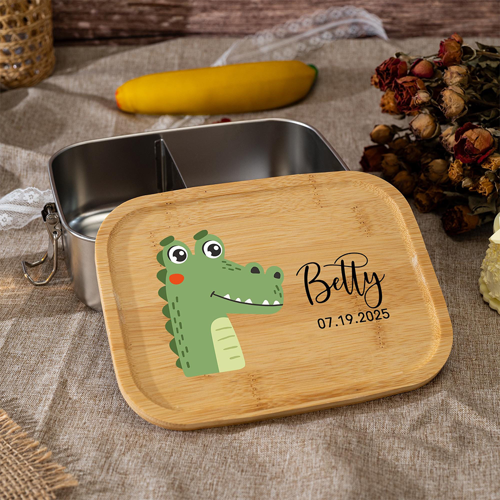Personalized Wooden Children's Stainless Lunch Box | CWToy134