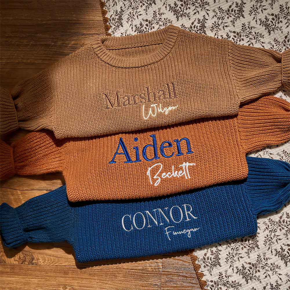 Personalized Embroidered Name Baby Sweater | CWBaby329