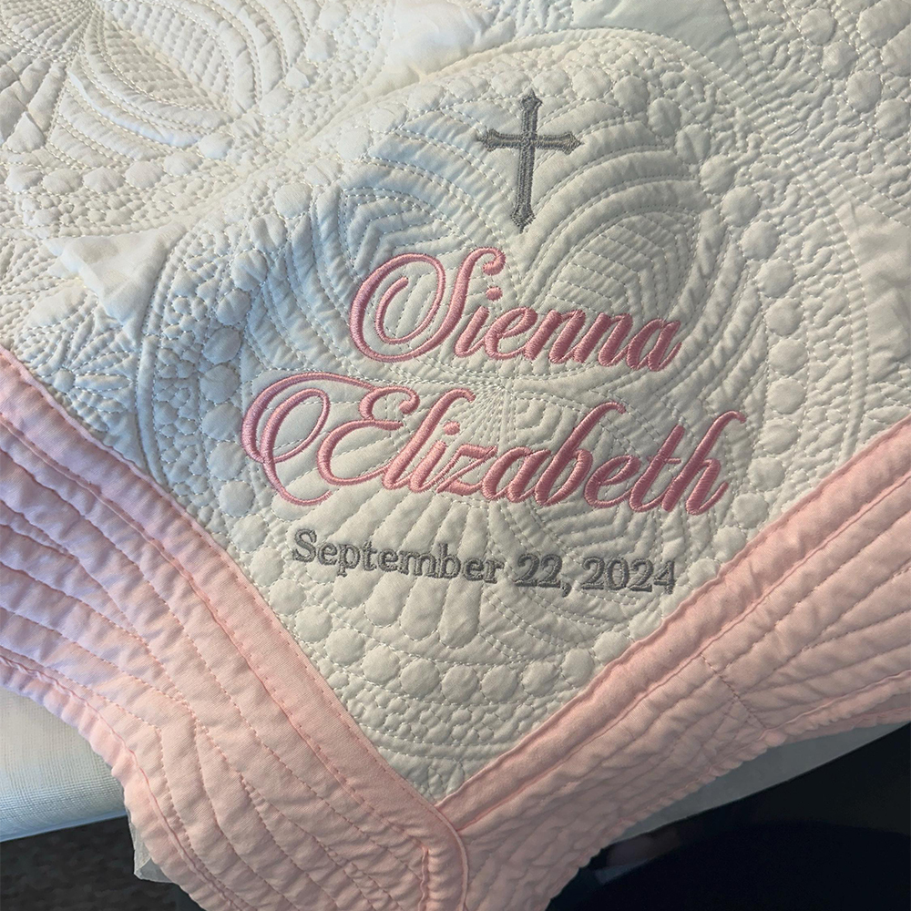 Personalized Embroidered Baptism Gift Blanket | CWBaby266
