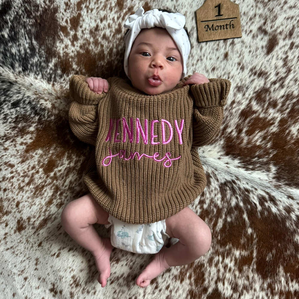 Personalized Embroidered Name Baby Sweater | CWBaby329