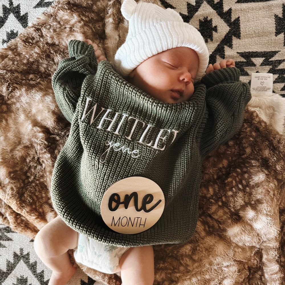 Personalized Embroidered Name Baby Sweater | CWBaby329