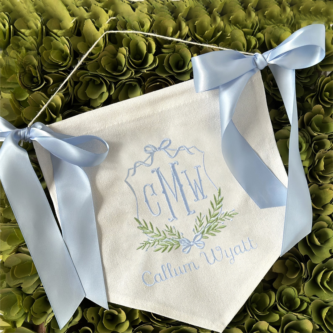 Personalized Baby Welcome Banner with Bows | CWBaby43