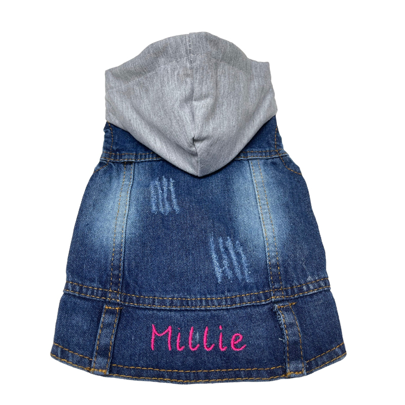 Personalized Embroidered  Pets Denim Jacket | BKPet54