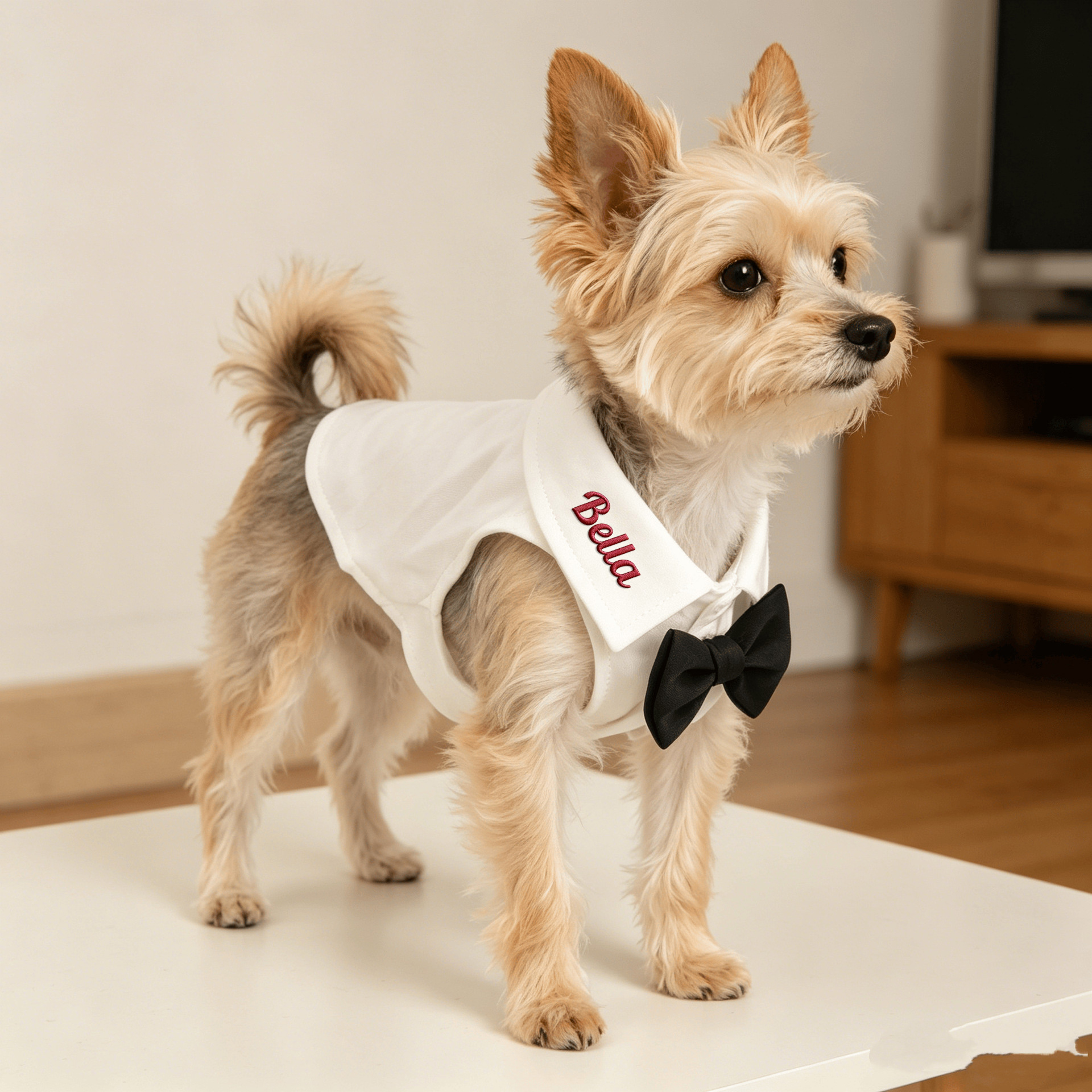 Personalized Embroidered Pet Mini Suit Shirt Two-Piece Set | MNCloth243