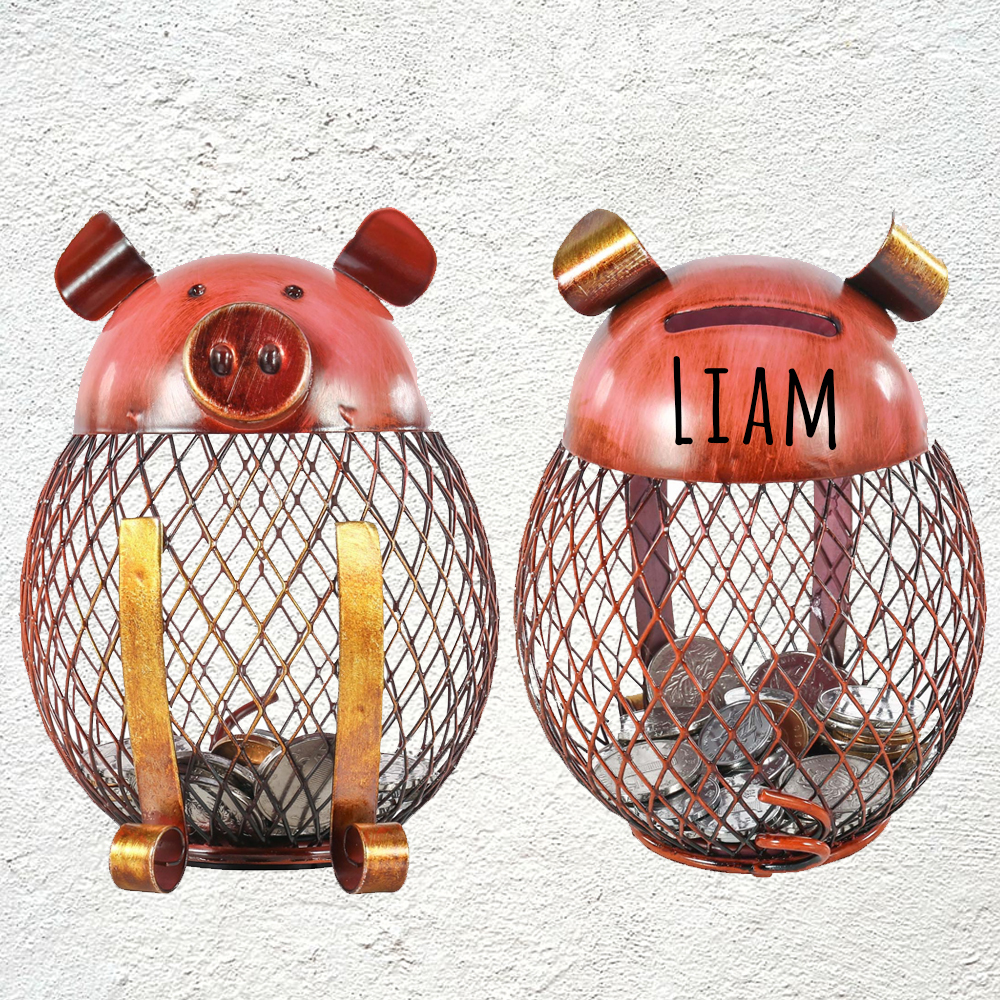 Personalized Kids Metal Animal Piggy Bank | CWToy67