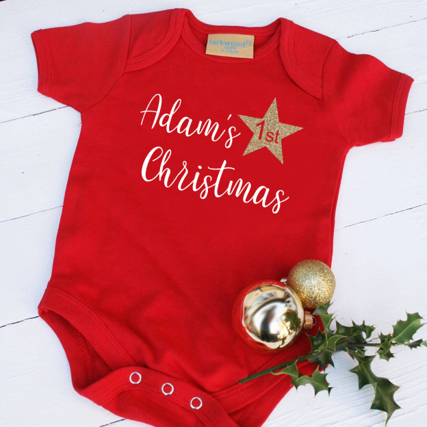 Personalized Baby Romper with Bib Set For Christmas Dinner | CWBaby111