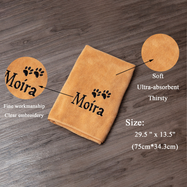 Personalized Embroidered Pet Bath Towel for Comfort & Unique | BKPet36