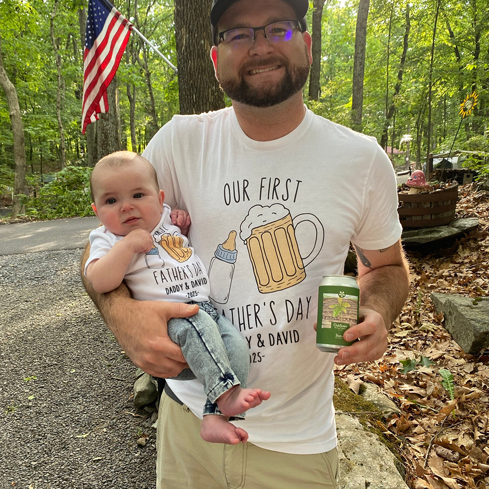 Personalized First Father's Day Daddy and Baby Outfit | CWFamily88