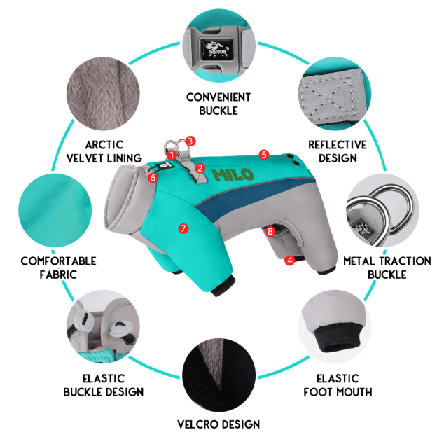 Personalized Pet Winter Warm Windproof Puffer Jacket | BKPet276