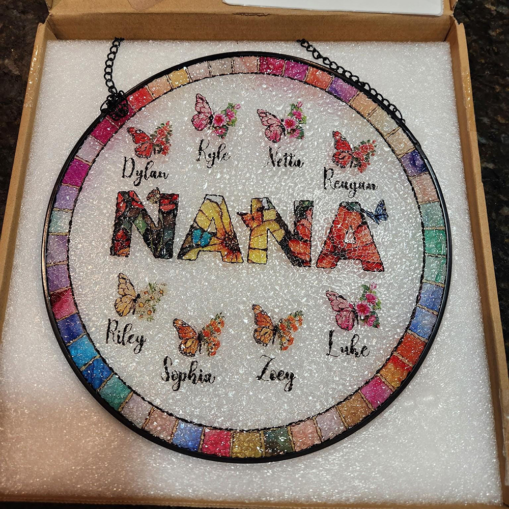 Personalized Mother's Day Memorial Portrait Stained Suncatcher | CWGift53