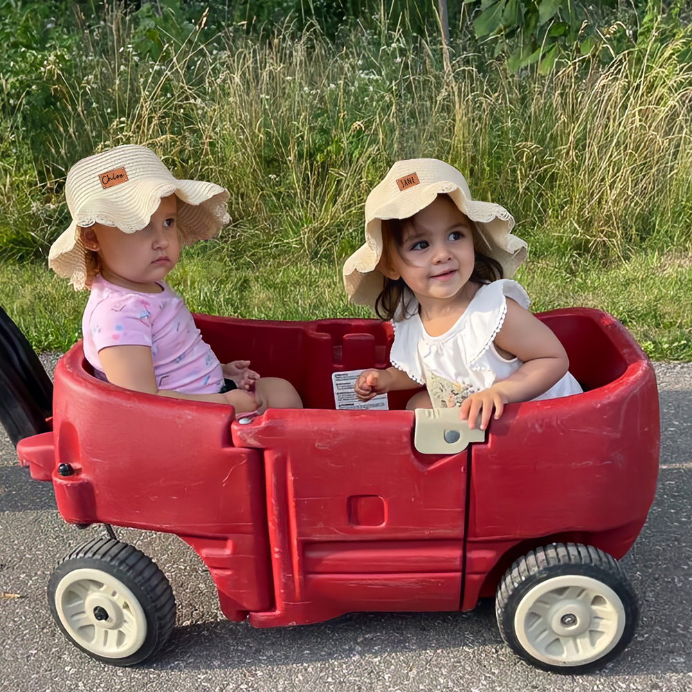 Personalized Summer Leather Patch Straw Hat for Comfort & Unique | CWBeach35