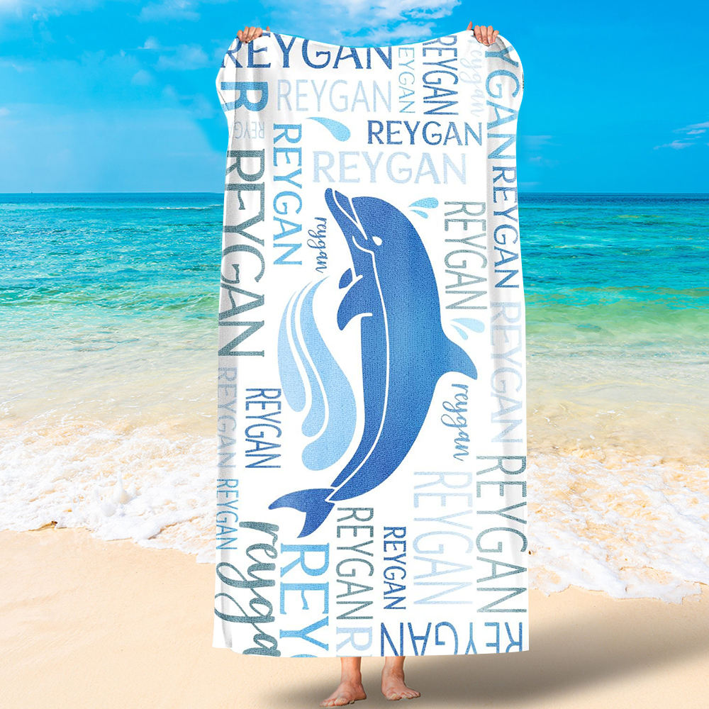 Personalized Monogram Embroidery Beach Towel | KKTowel74