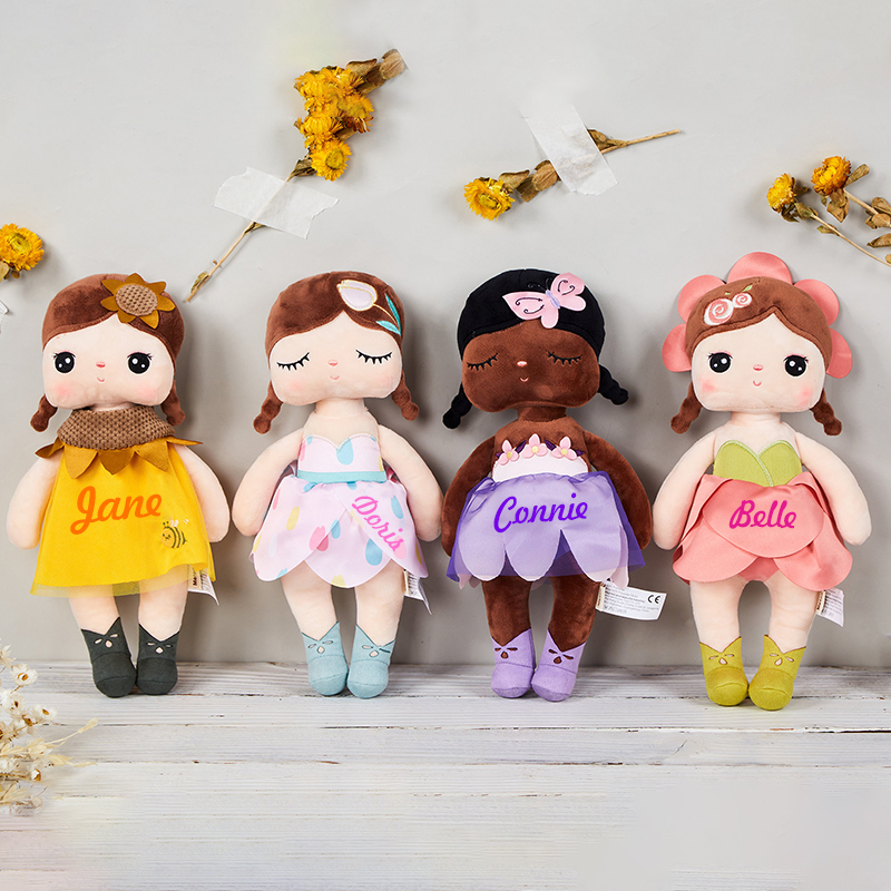 Personalized Baby's Embroidery Floral Dreammates Doll | DEGMine01