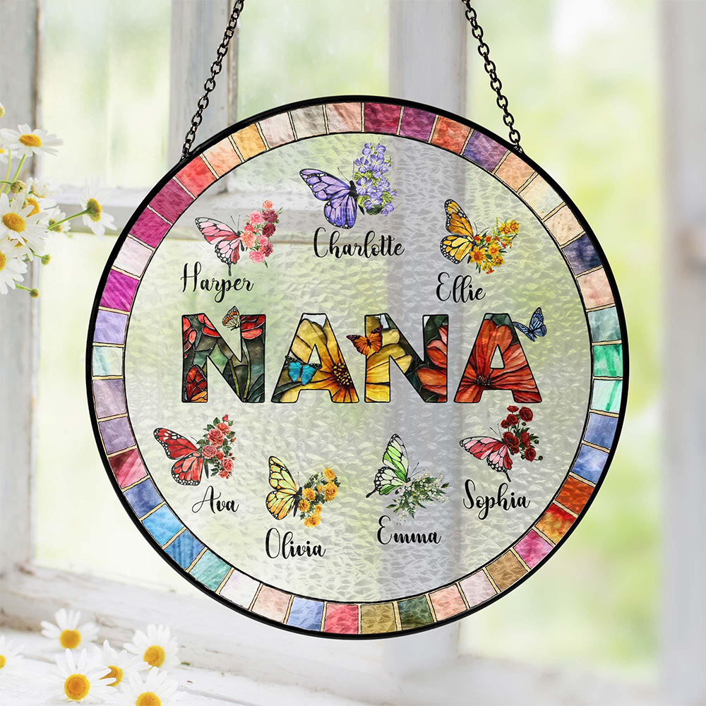 Personalized Mother's Day Memorial Portrait Stained Suncatcher | CWGift53
