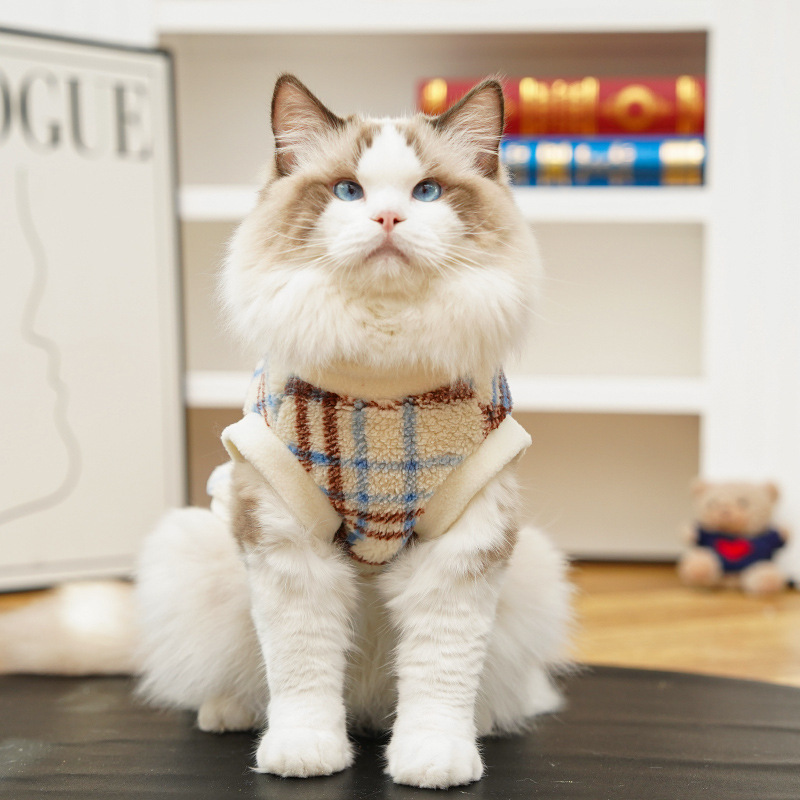 Personalized Leather Patch Pet Winter Warm Polar fleece Vest | BKPet265