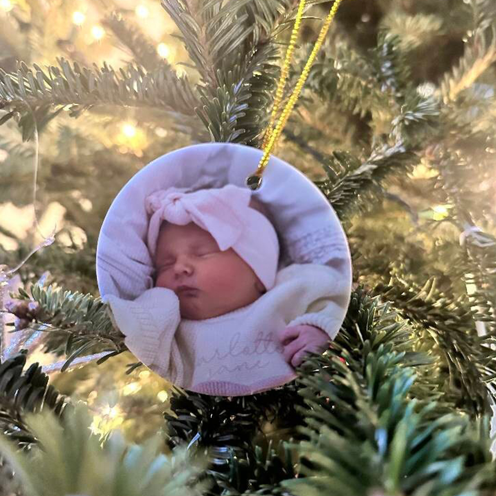 Personalized Baby Birth Stats Announcement Ornament | CWBaby298