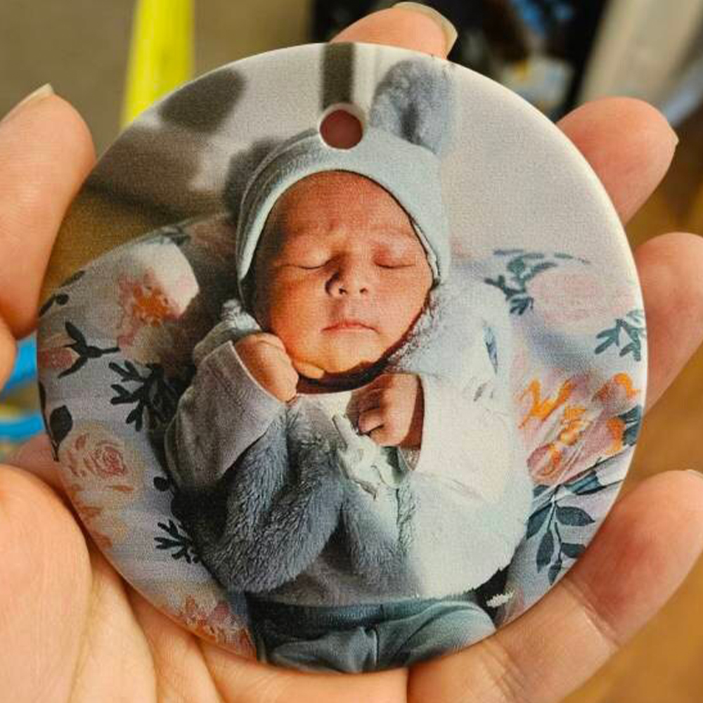 Personalized Baby Birth Stats Announcement Ornament | CWBaby298