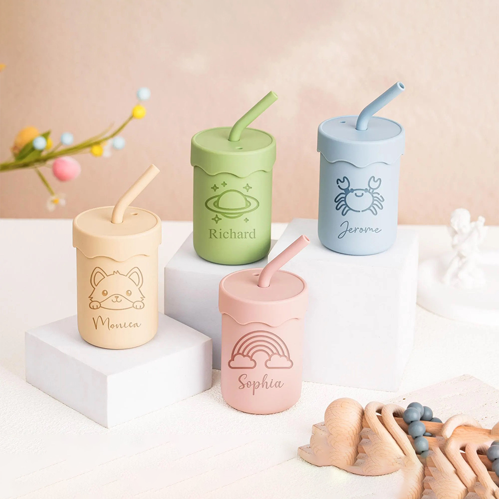 Personalized Name Kid Silicone Sippy Cup | CWBaby155