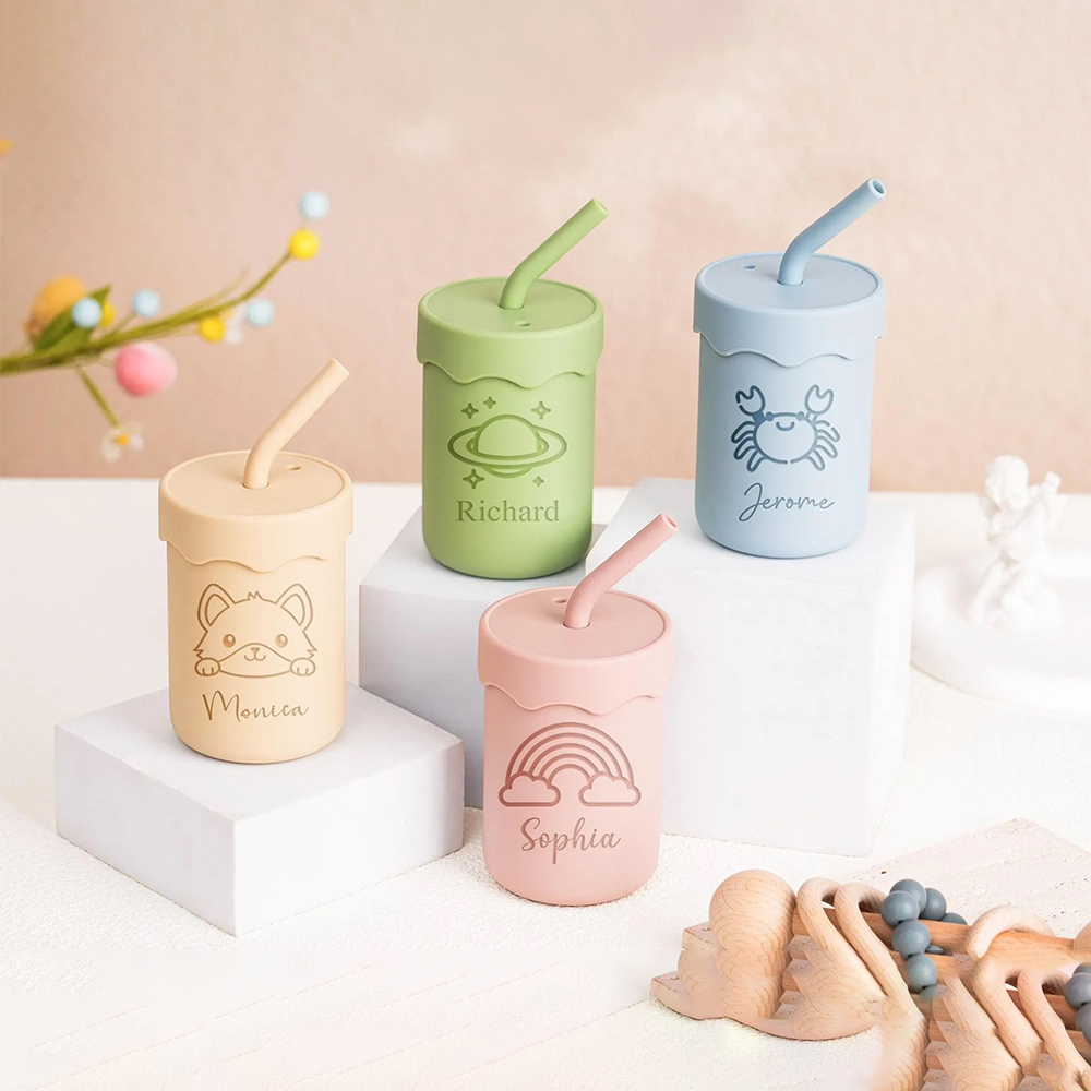 Personalized Name Kid Silicone Sippy Cup | CWBaby155