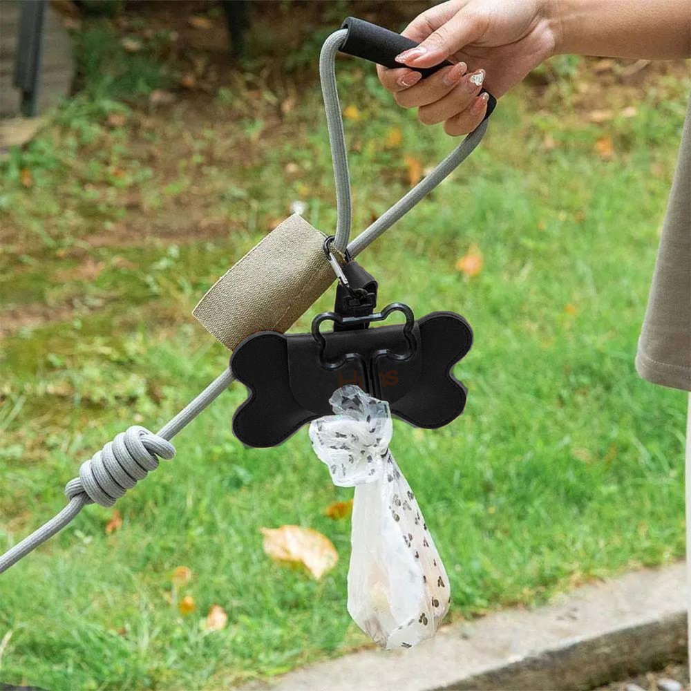 Personalized Cowhide Leather Dog Poop Bag Holder | BKPet190