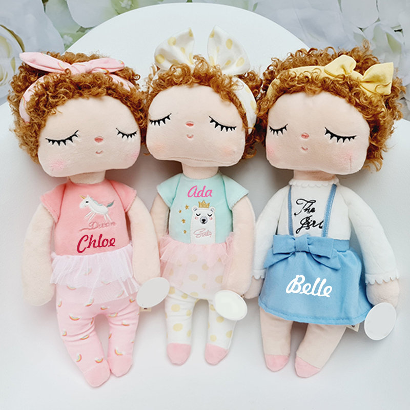 Personalized Kid's Embroidery Angela Curls Doll | DEGMine04