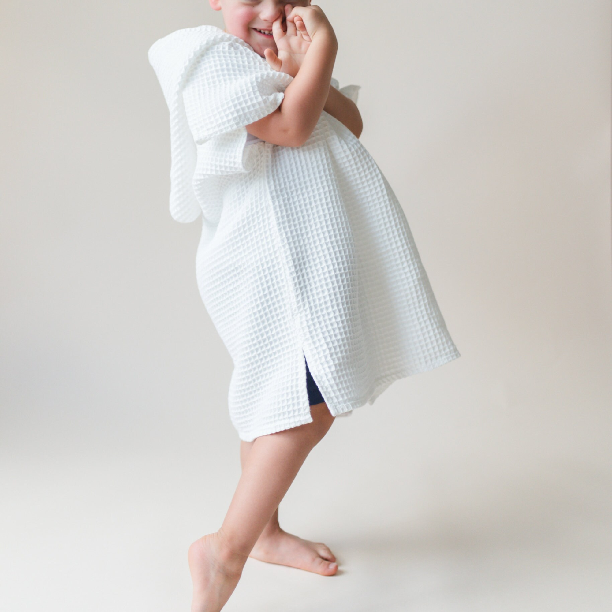 Personalized Kids Waffle Beach Towel Poncho for Summer & Beach | KKTowel60